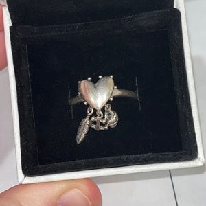 Pandora Anchor, Shell & Feather Heart Ring Size 7